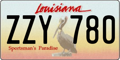 LA license plate ZZY780