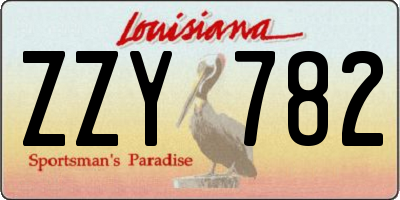 LA license plate ZZY782