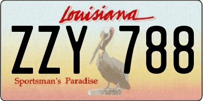 LA license plate ZZY788