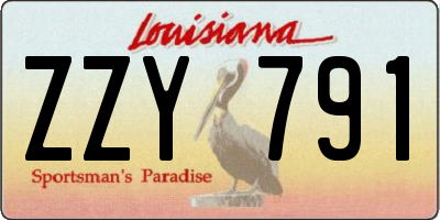 LA license plate ZZY791