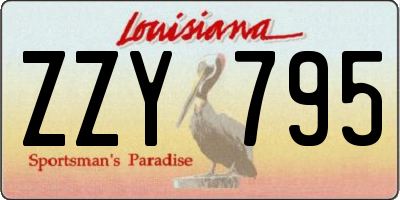 LA license plate ZZY795