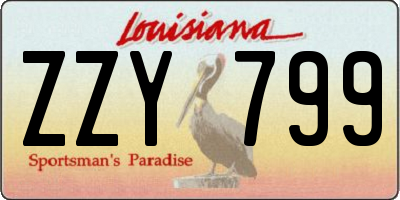 LA license plate ZZY799