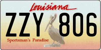 LA license plate ZZY806