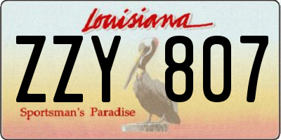 LA license plate ZZY807