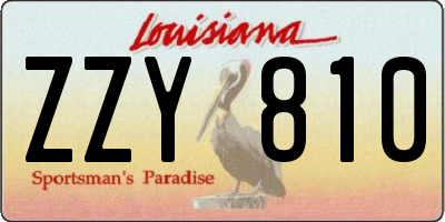 LA license plate ZZY810