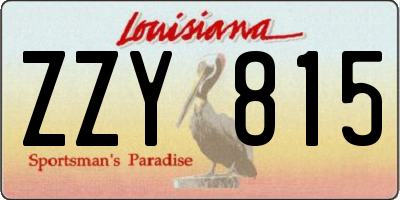 LA license plate ZZY815