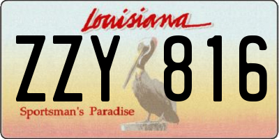 LA license plate ZZY816