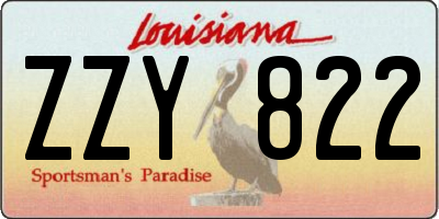 LA license plate ZZY822