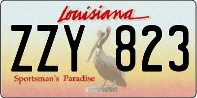 LA license plate ZZY823
