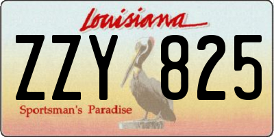 LA license plate ZZY825