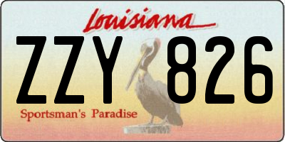 LA license plate ZZY826