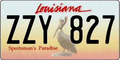 LA license plate ZZY827