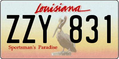 LA license plate ZZY831