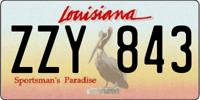 LA license plate ZZY843