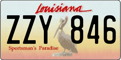 LA license plate ZZY846