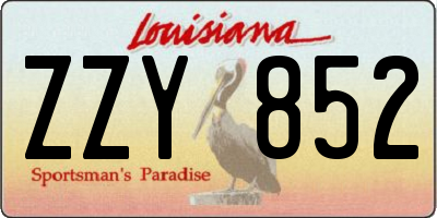 LA license plate ZZY852