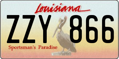 LA license plate ZZY866