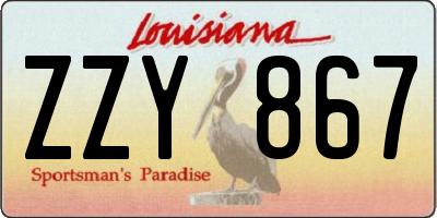 LA license plate ZZY867