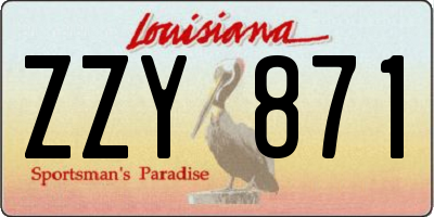 LA license plate ZZY871