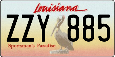 LA license plate ZZY885