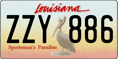 LA license plate ZZY886