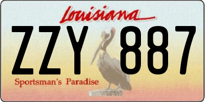 LA license plate ZZY887