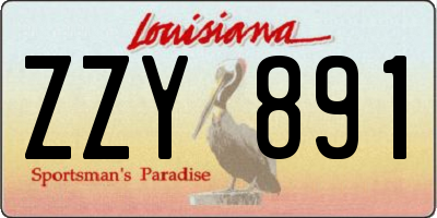 LA license plate ZZY891