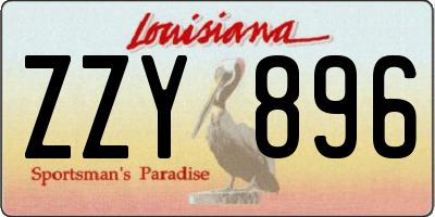 LA license plate ZZY896