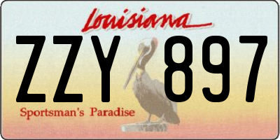 LA license plate ZZY897