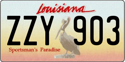 LA license plate ZZY903