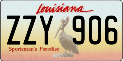 LA license plate ZZY906