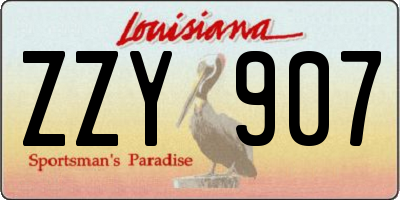 LA license plate ZZY907