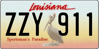 LA license plate ZZY911