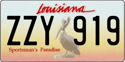 LA license plate ZZY919