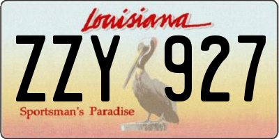 LA license plate ZZY927