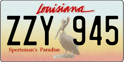LA license plate ZZY945