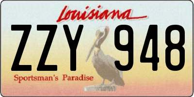 LA license plate ZZY948