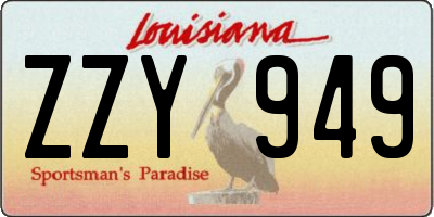 LA license plate ZZY949
