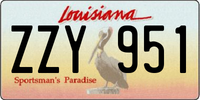 LA license plate ZZY951