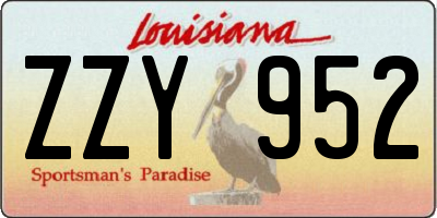 LA license plate ZZY952