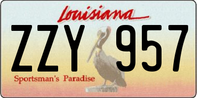 LA license plate ZZY957