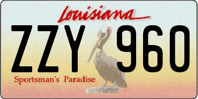 LA license plate ZZY960