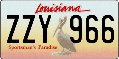 LA license plate ZZY966
