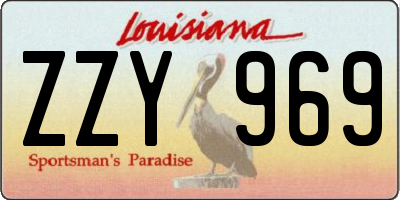 LA license plate ZZY969