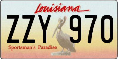 LA license plate ZZY970