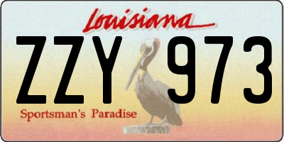 LA license plate ZZY973