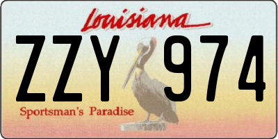 LA license plate ZZY974