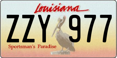 LA license plate ZZY977