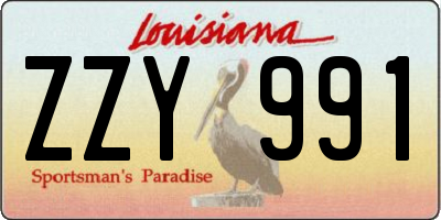 LA license plate ZZY991