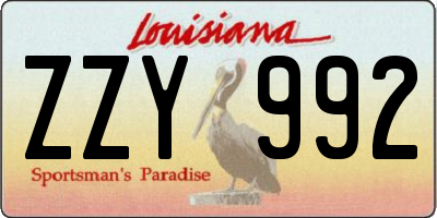 LA license plate ZZY992